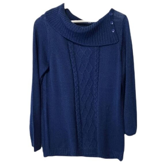 NWOT Blue sweater with button detail - Picture 1 of 4